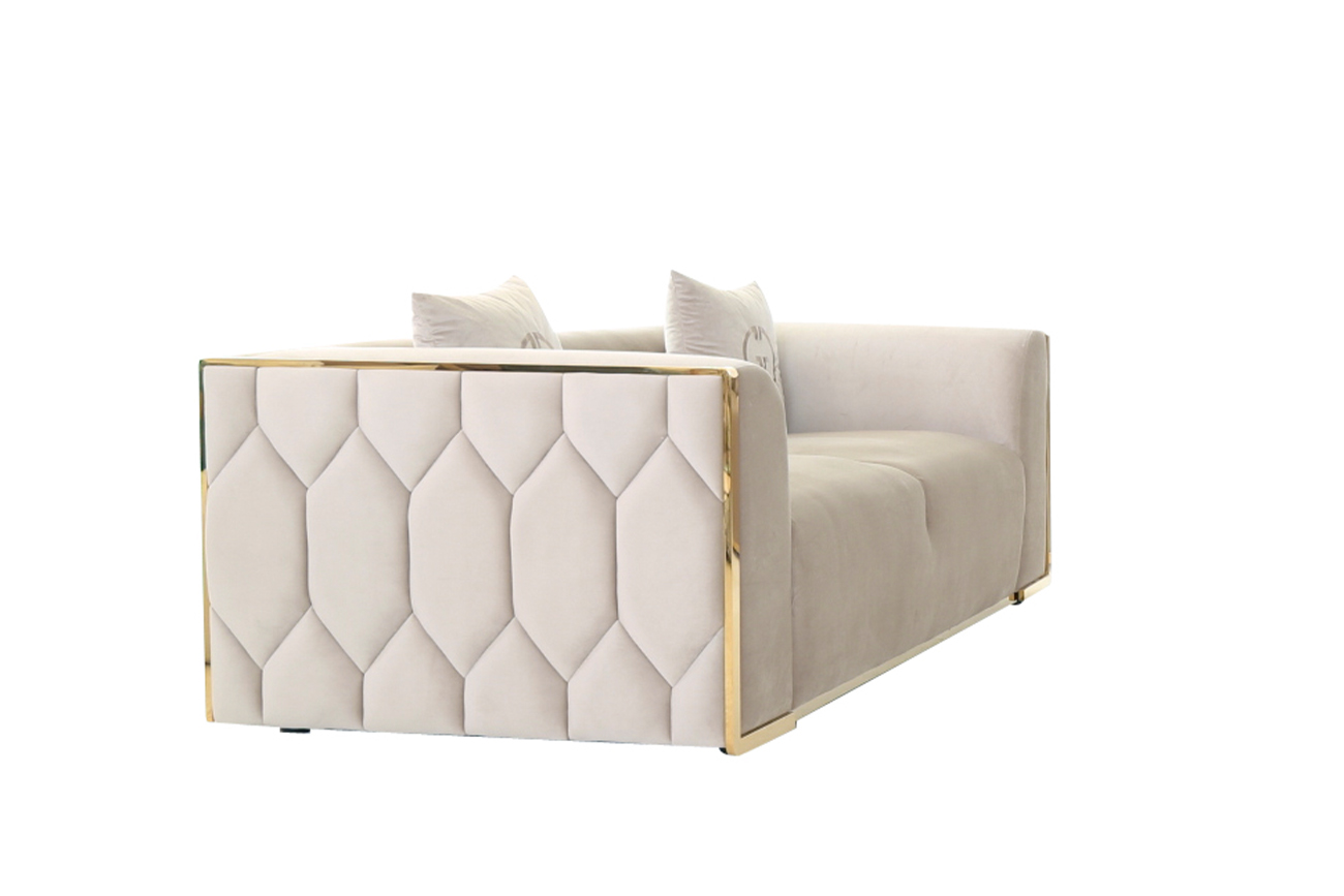 Диван Bern двухместный, велюр бежевый 194*96*69см