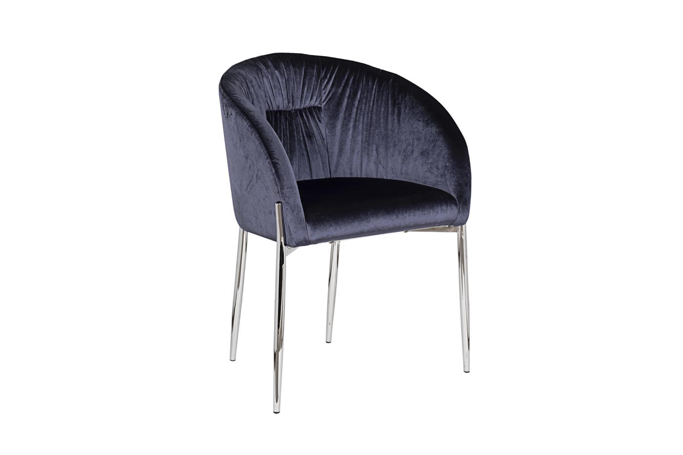 Стул велюр темно-синий/хром 53*62*83см