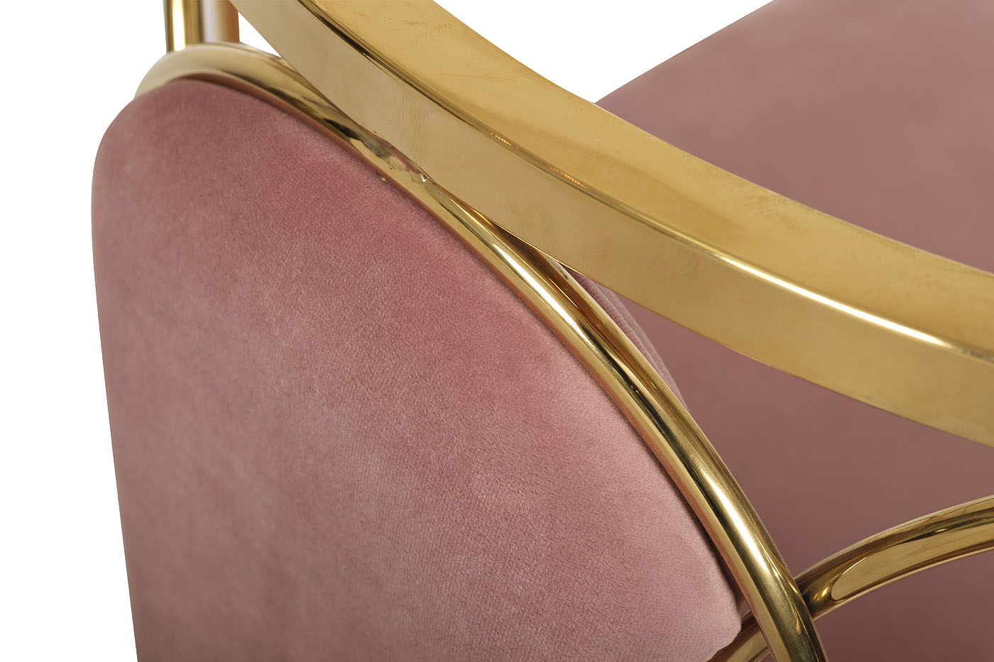 Стул велюр розовый/золото 56,5*55*75см