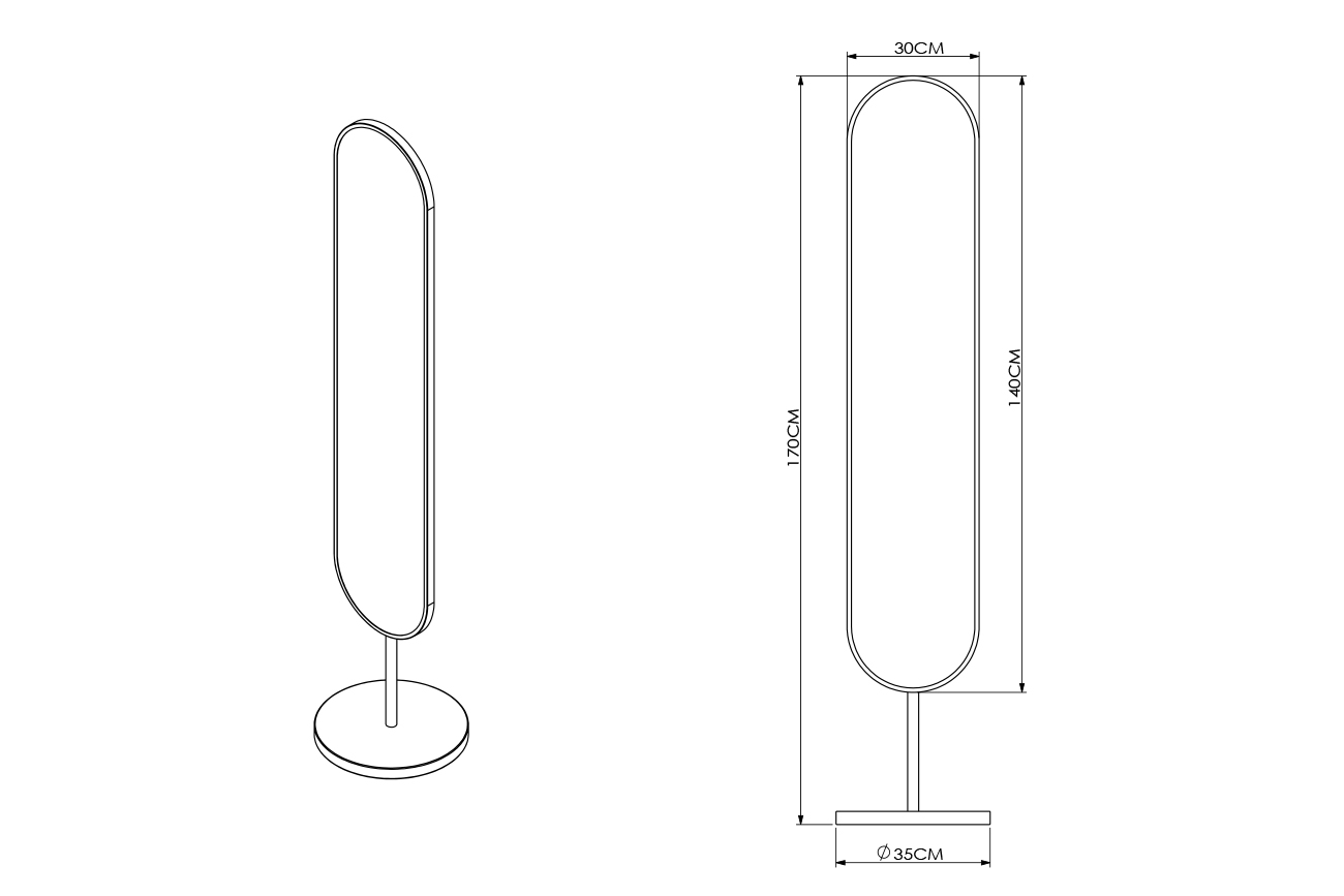Зеркало напольное Гарда 19-OA-9889