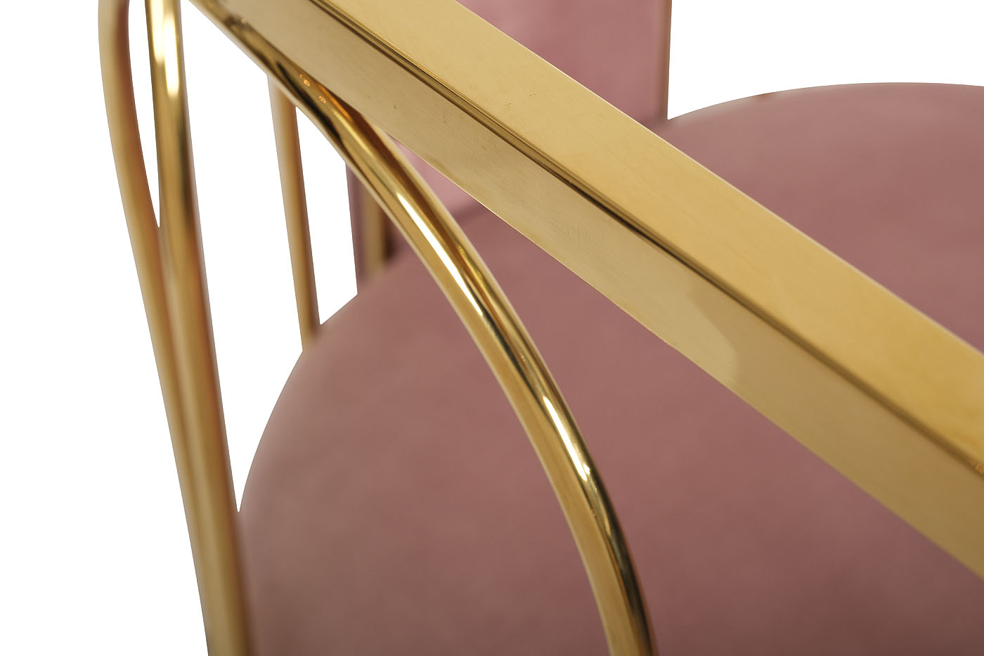 Стул велюр розовый/золото 56,5*55*75см