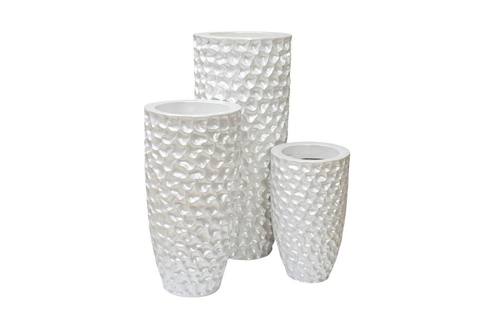 Кашпо напольное жемчужно-белое zs-c785-34