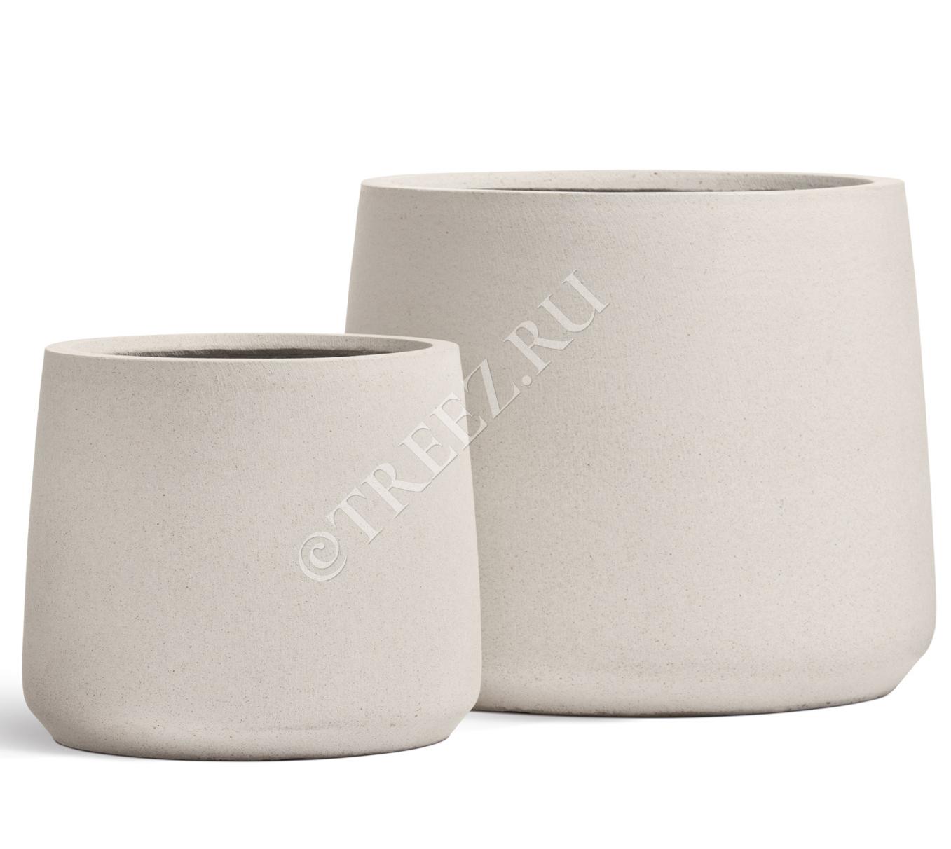 Кашпо TREEZ ERGO - Fine Rock - Чаша Cone - Белый камень