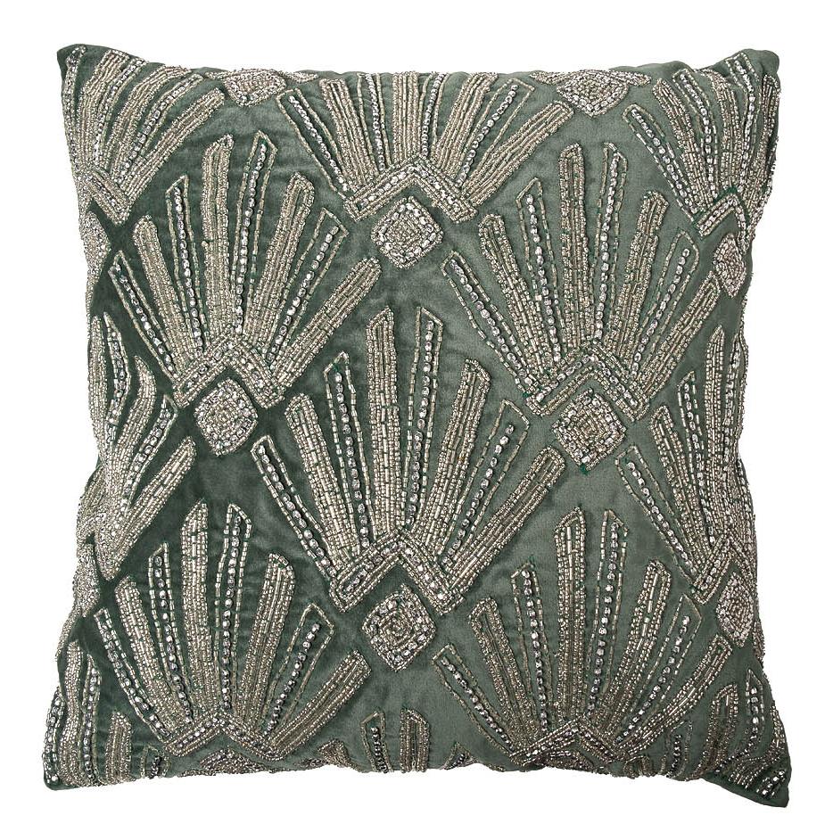 Подушка с бисером Манхэттен зеленая 70SW-10969