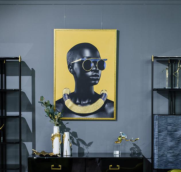 Холст "Африканка-1"  багет зол. 89VOR-AFRICAN GIRL1