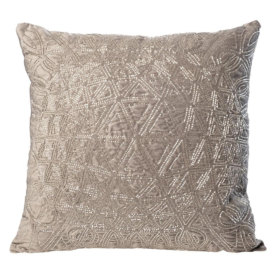 Подушка с бисером "Снежинка" серебро 70SW-20309