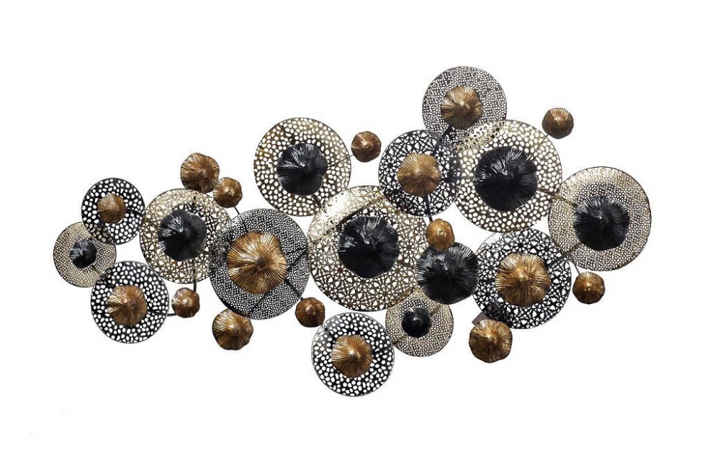 Декор настенный цветы черно-золотые 37sm-0375-r