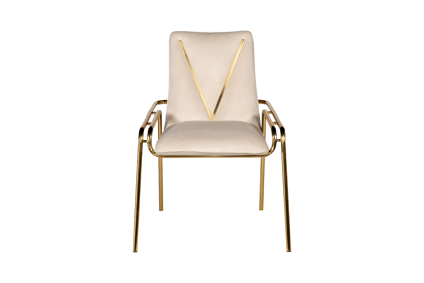 Стул велюр кремовый с V-декором 30C-DR-20013C CR
