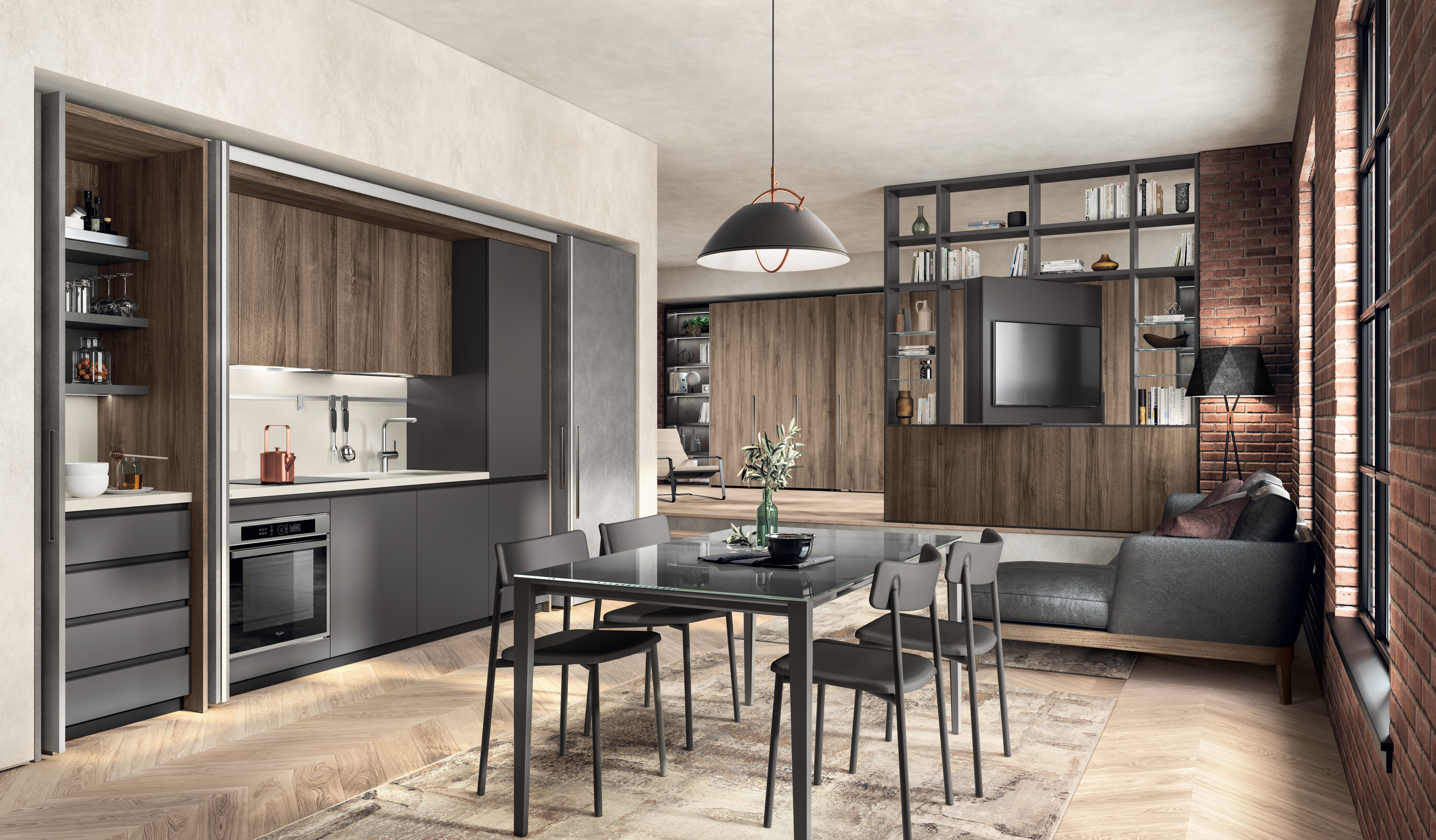 Современная кухня на заказ недорого Boxi Scavolini
