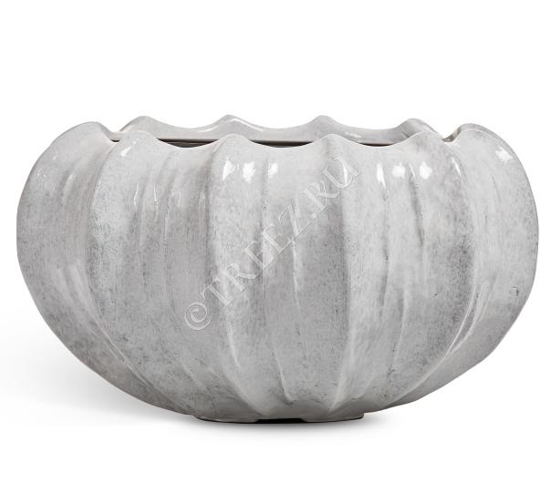 Кашпо TREEZ Effectory - Aura - Низкая Design-чаша - Жемчужный лак