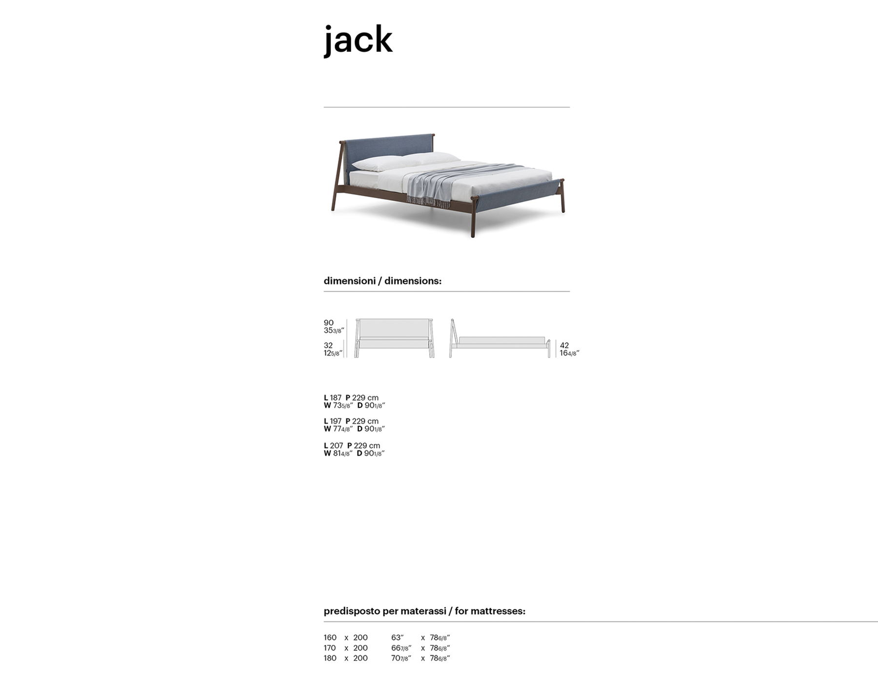 Кровать Jack фабрики Bolzan