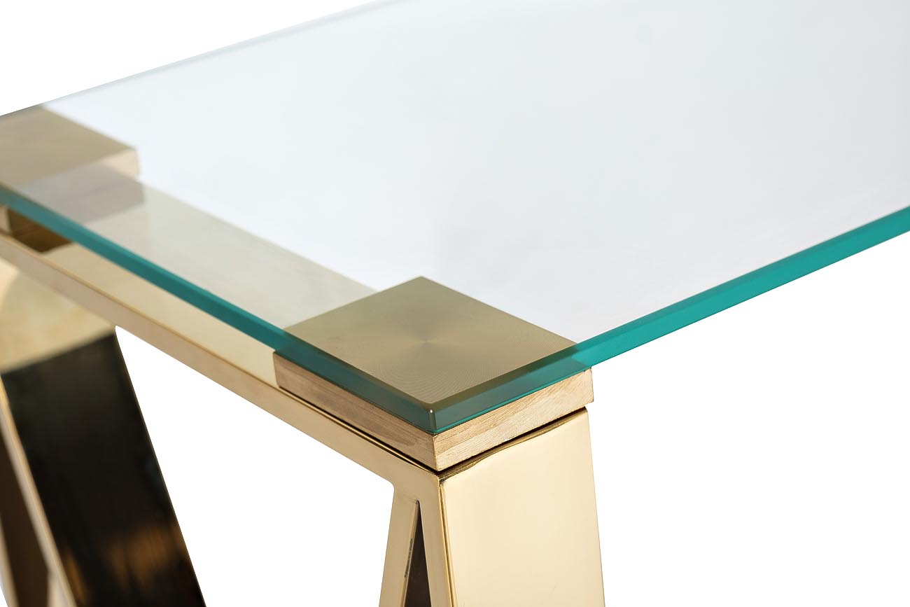 Консоль прозр.стекло/золото 80*30*78см