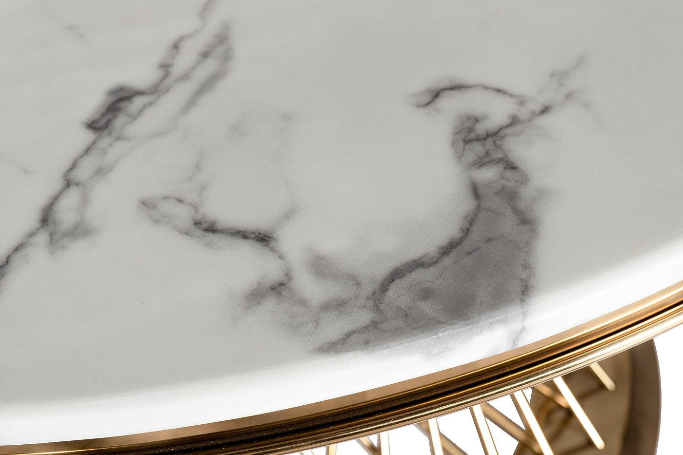 Стол обеденный круглый иск.мрамор Bianca Luna/зол 76AR-DT805