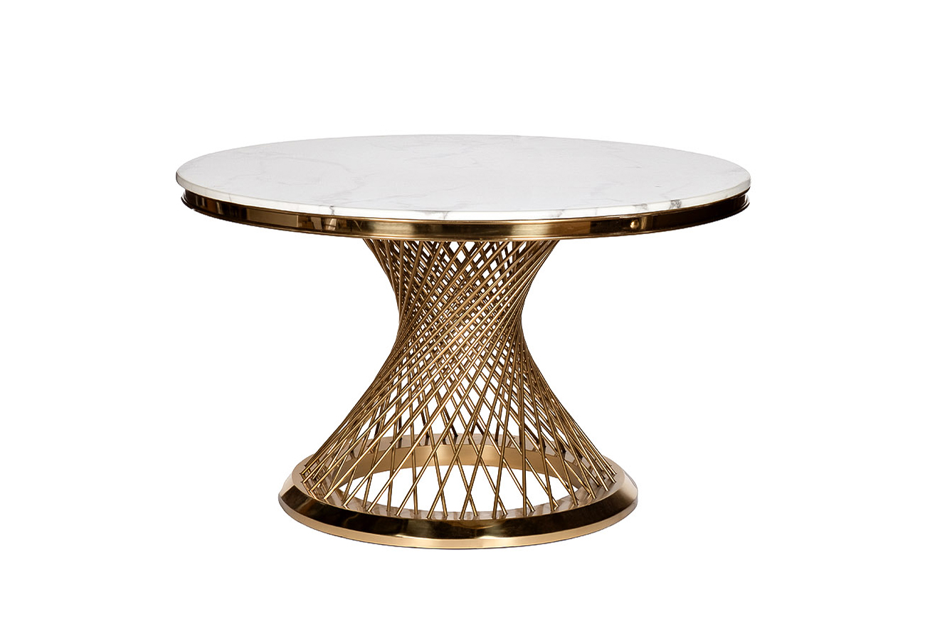 Стол обеденный круглый иск.мрамор Bianca Luna/зол 76AR-DT805