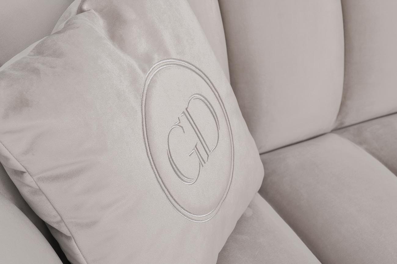 Диван Fabio трехмест. велюр беж. FABIO-3-2K-Colt1001