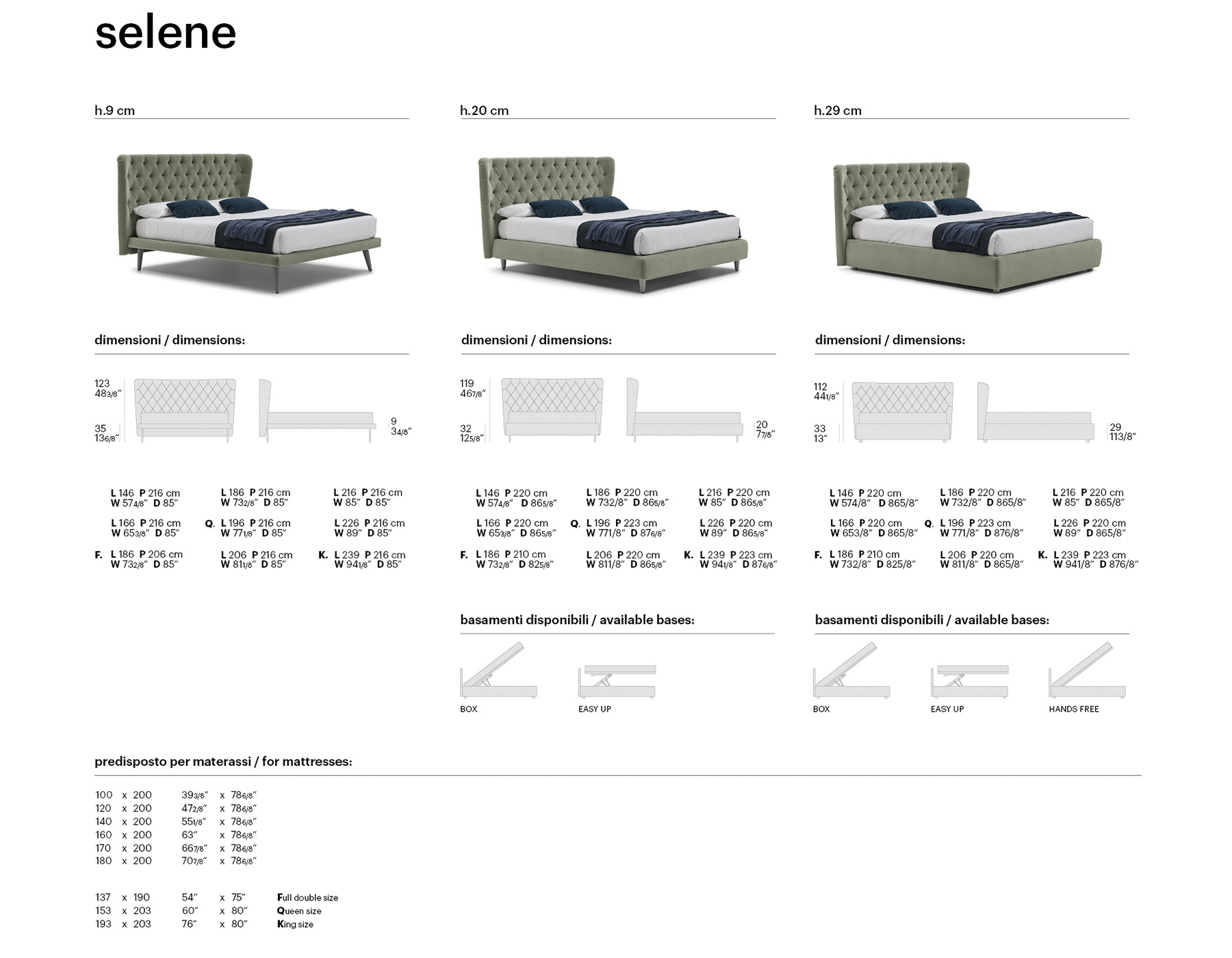 Кровать Selene фабрики Bolzan