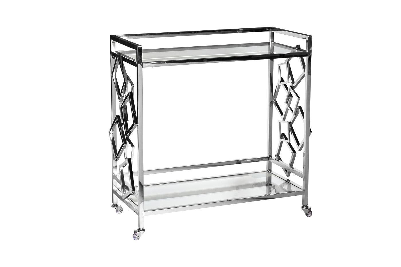 Стол-тележка сервировочная стекло прозр/хром 80*40*83