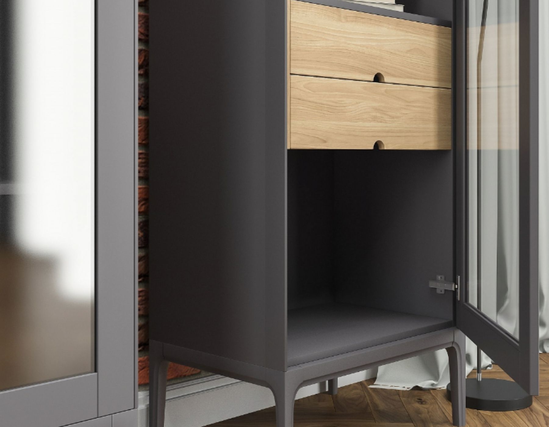 Витрина с полками и ящиками Верона Classico Italiano