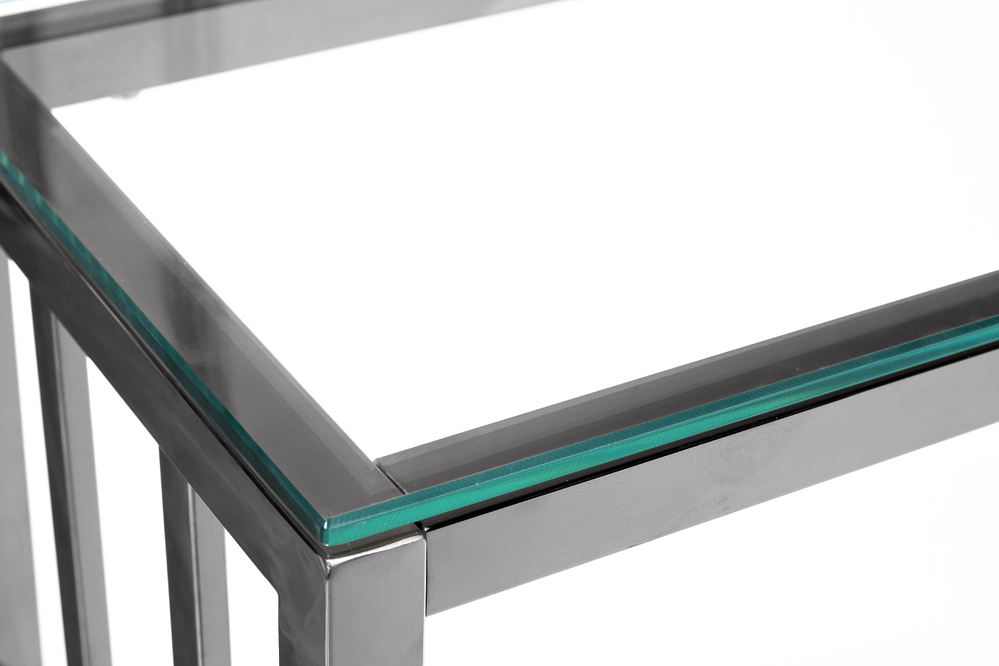 Консоль прозр.стекло/хром 100*30*78см