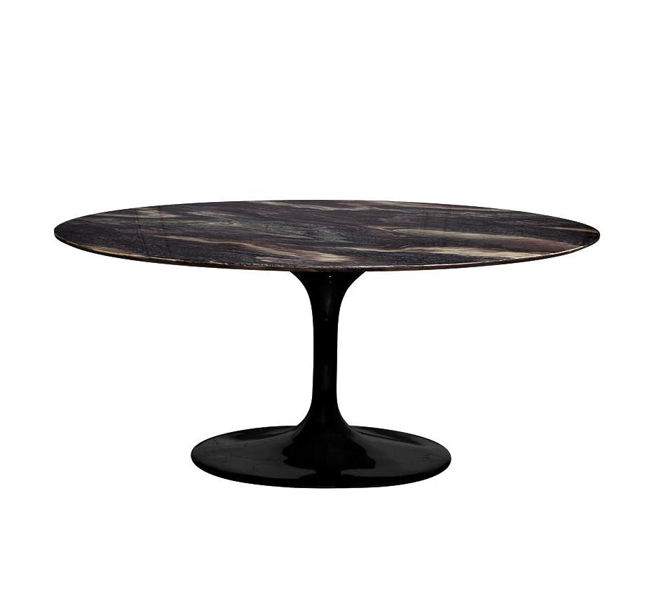 Стол обеденный овальный черный 33FS-DT3056-BL