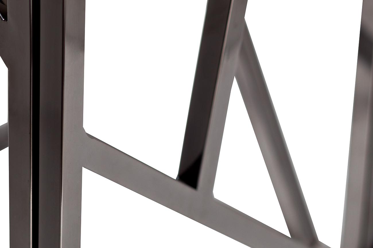 Стол журнальн.высокий, иск.мрам/тем.хром 30*30*75