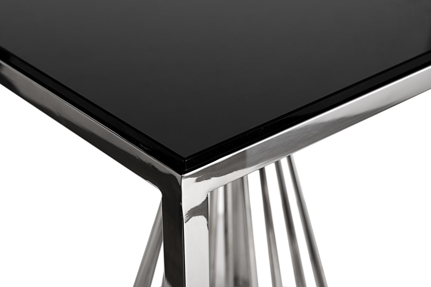 Стол журнальный стекло черн/серебро 13RXET8083M-SILVER