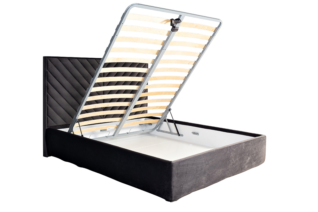 Кровать Milano Basic c подъем.мех.велюр серый MILANO BASIC2К-160M-Riv96