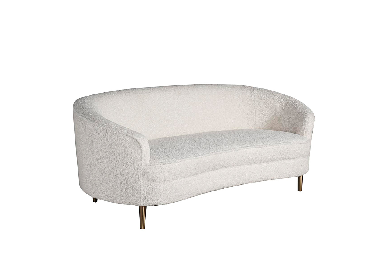 ДИВАН ДВУХМЕСТНЫЙ КРЕМОВЫЙ (ИСКУССТВЕННЫЙ КАРАКУЛЬ) 48MY-1289-L CRE