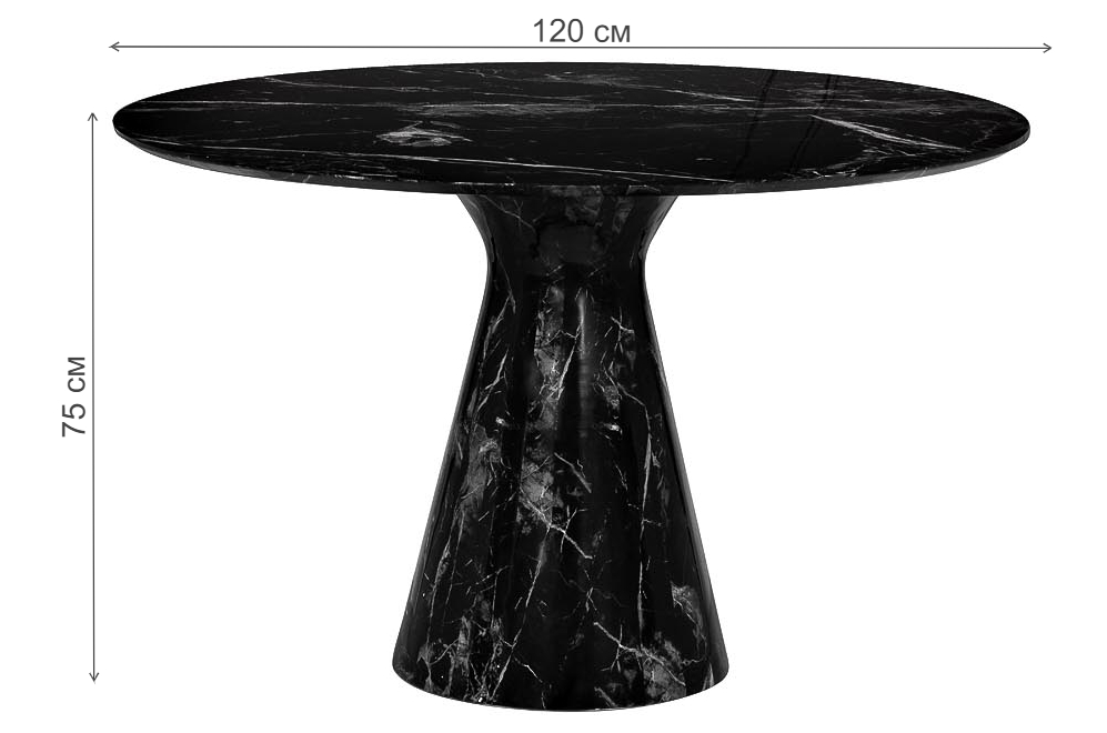 Стол обеденный черный 33FS-DT120-BL