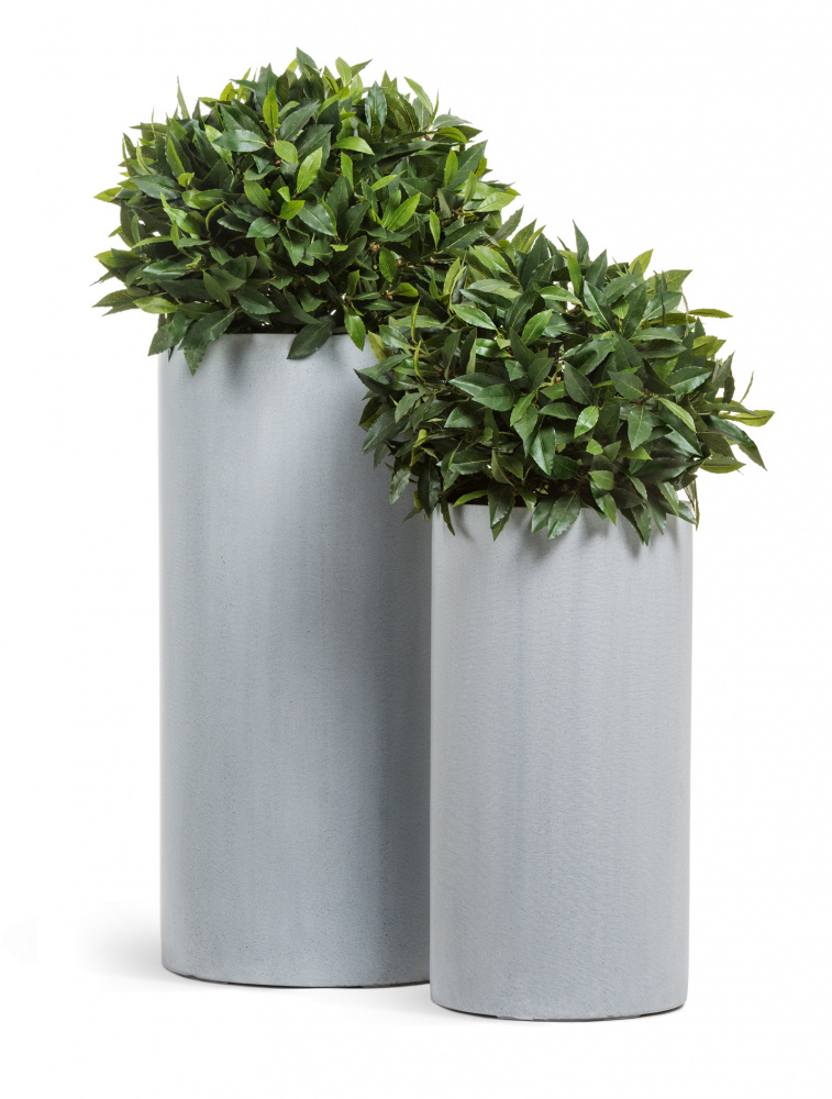 Кашпо TREEZ Высокий цилиндр Серый ледник 80см