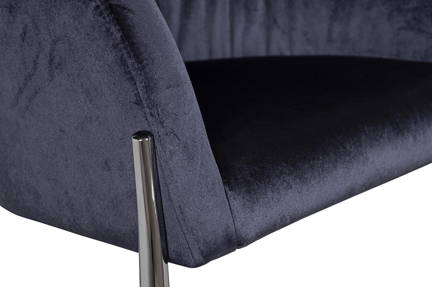 Стул велюр темно-синий/хром 53*62*83см