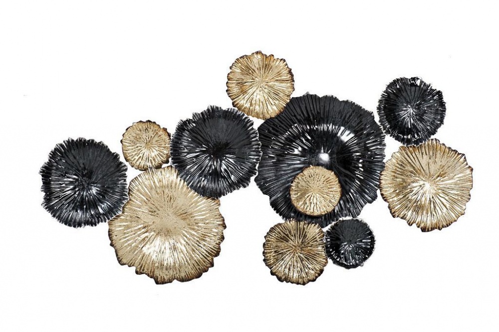 Декор настенный цветы черно-золотые 37sm-0277-r