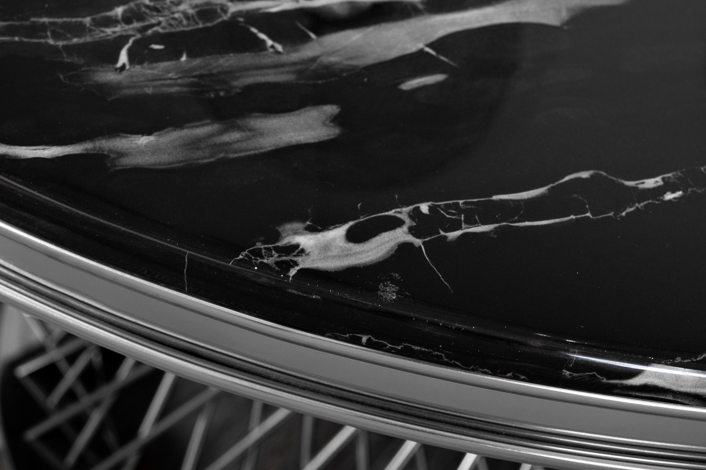 Стол обед иск.мрам Nero Alicanto/хром 76AR-805STOL/OB-CH