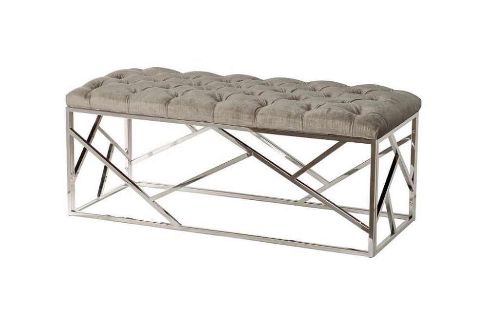 Банкетка серая велюровая gy-ben7834-gr