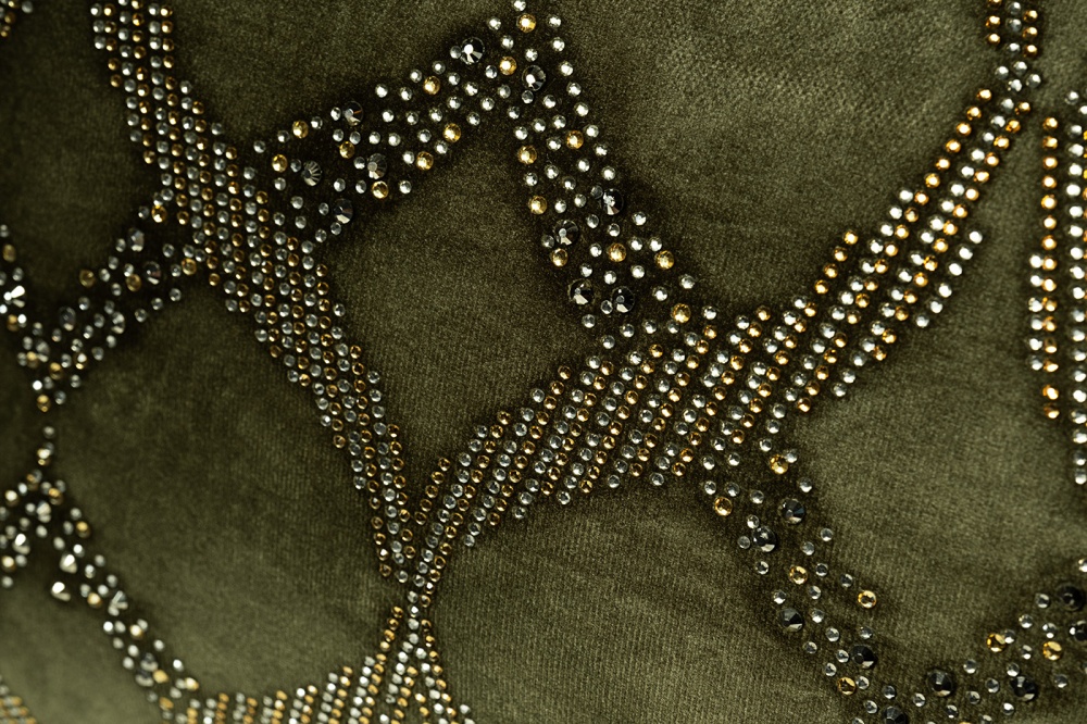 Подушка с бисером "Арабески" зеленая 70SW-20402