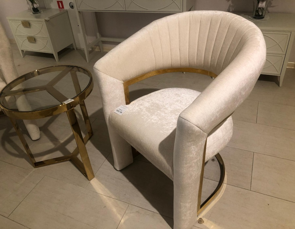 Стул велюровый кремовый/золото GY-DC8386GOLD-CR