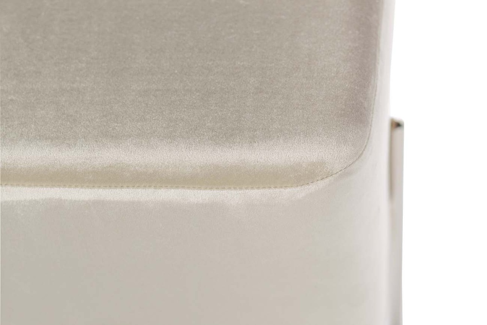 Банкетка велюр бежевый/хром 42*42*42см