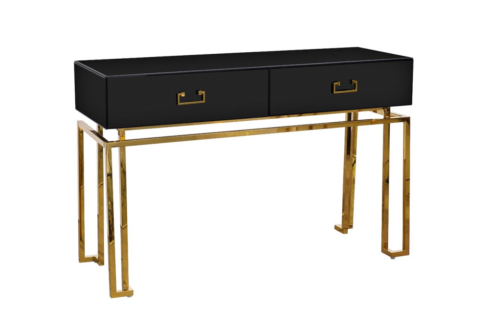 Консоль черная 2 ящика  KFG058