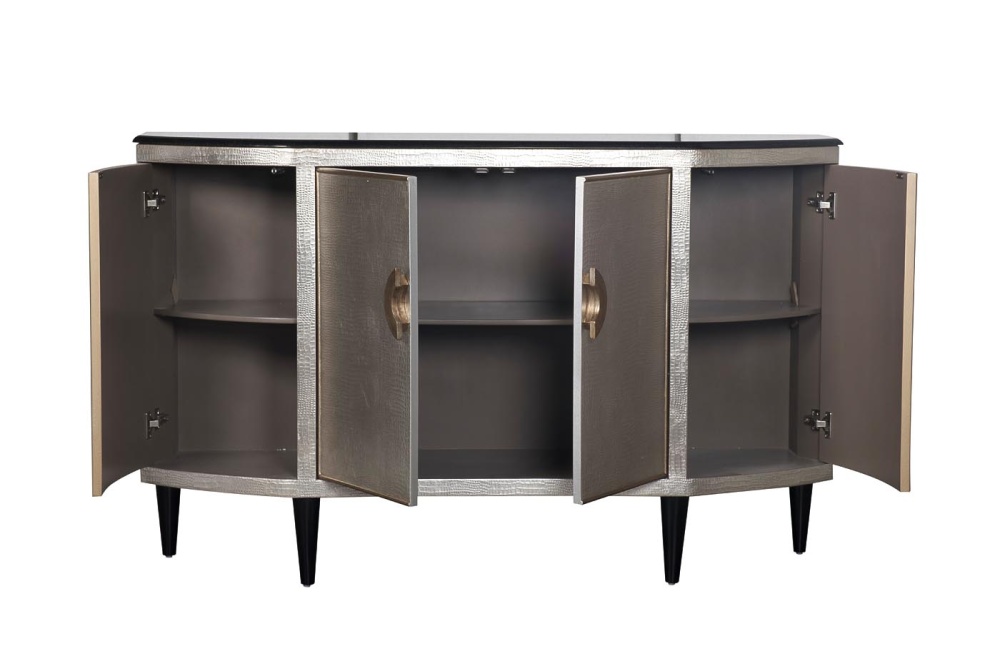 Комод серебристый с каменной столешницей ART-N2911-S