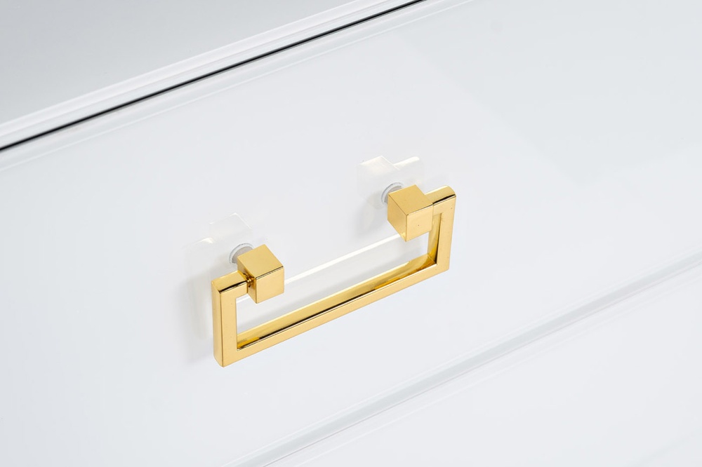 Тумба 2 ящика белая/золото 55*40*58см