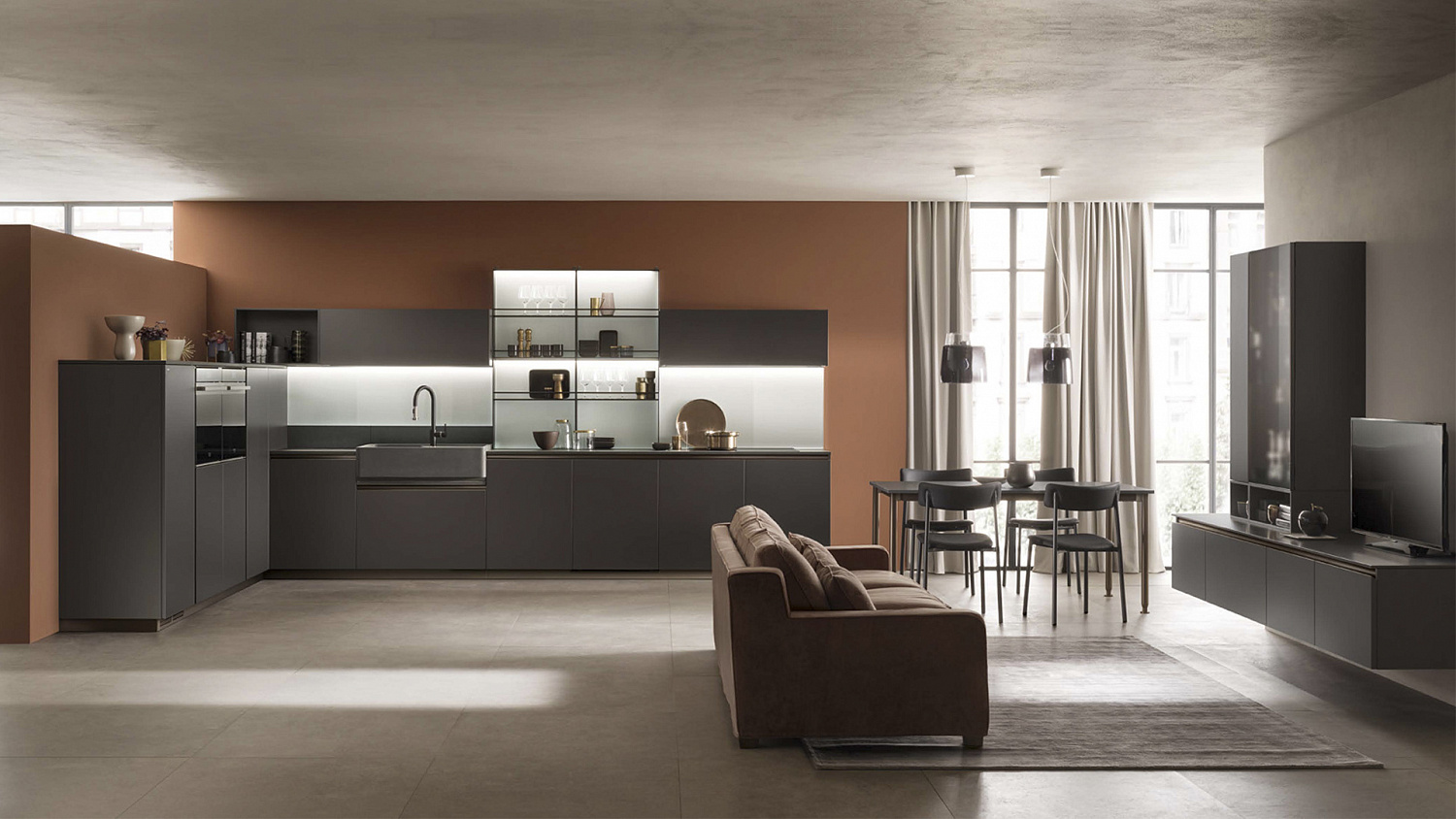 Создайте современную, изысканную кухню с DeLinea Italy Scavolini. Создайте свой идеальный интерьер