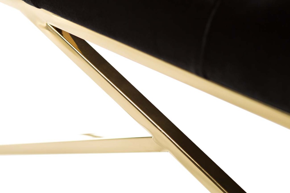 Банкетка велюр черный/золото 110*42*46см