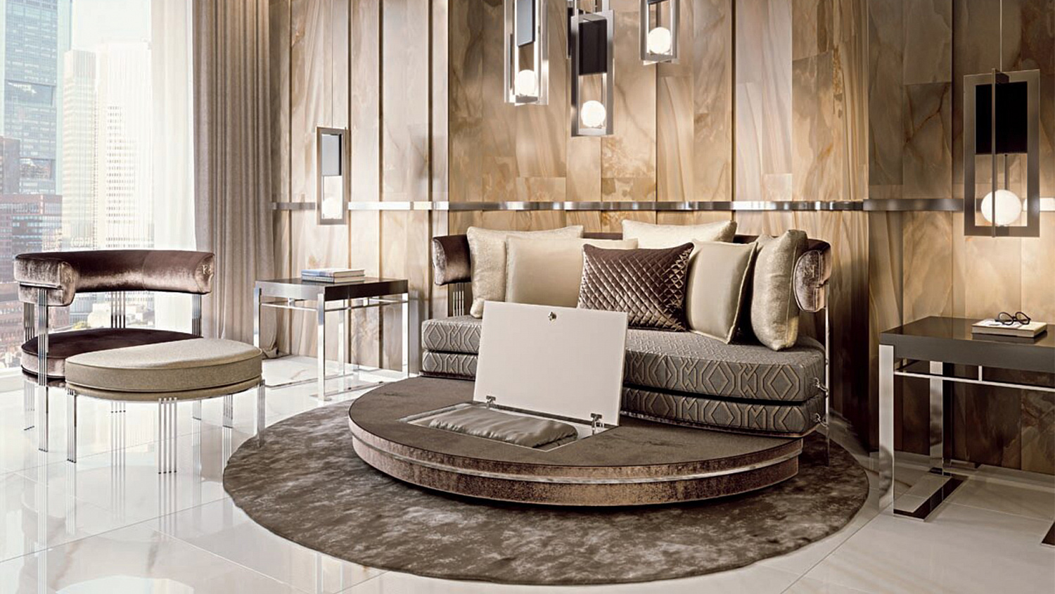 Круглый диван-кровать