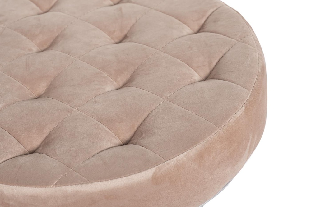 Банкетка велюр розовый/хром d40*50см