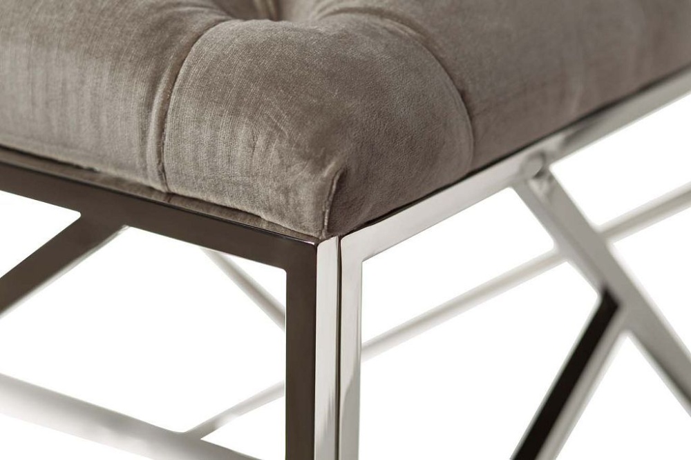 Банкетка серая велюровая gy-ben7834-gr