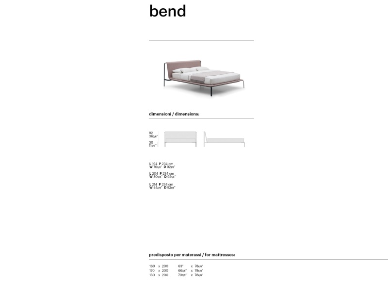 Кровать Bend фабрики Bolzan
