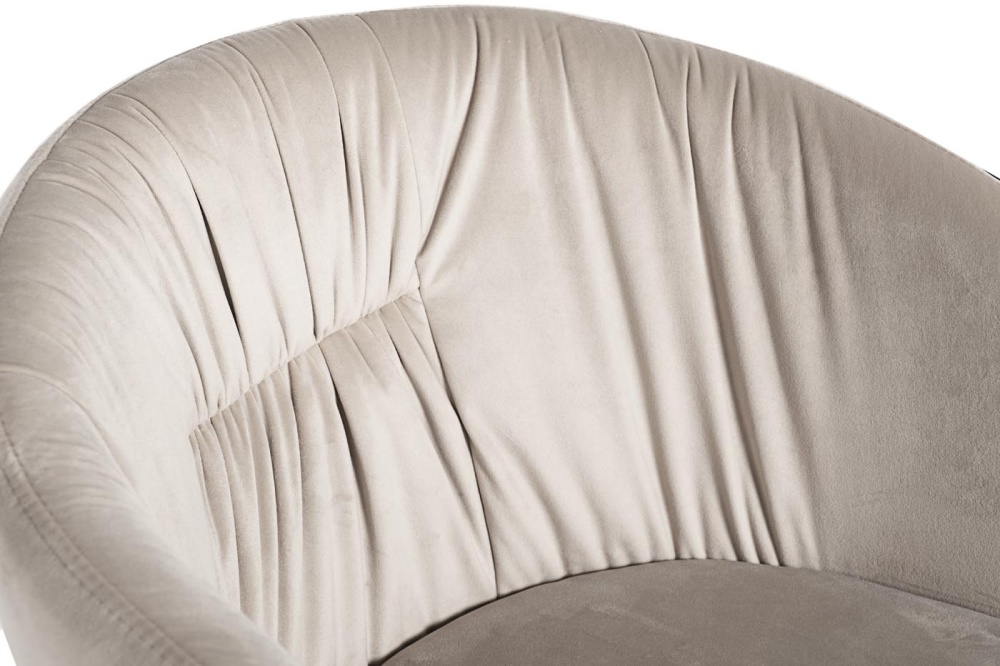 Стул на металлическом чёрном каркасе серый велюровый GY-DC8173BL-CR