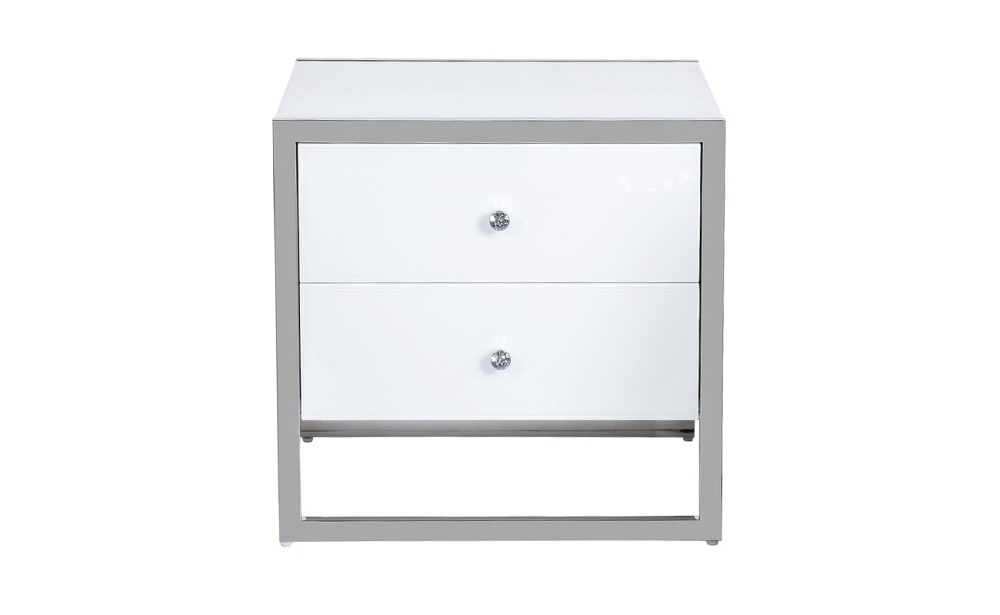 Тумба с 2-мя ящиками белая/хром KFG104
