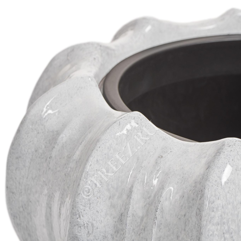 Кашпо TREEZ Effectory - Aura - Низкая Design-чаша - Жемчужный лак