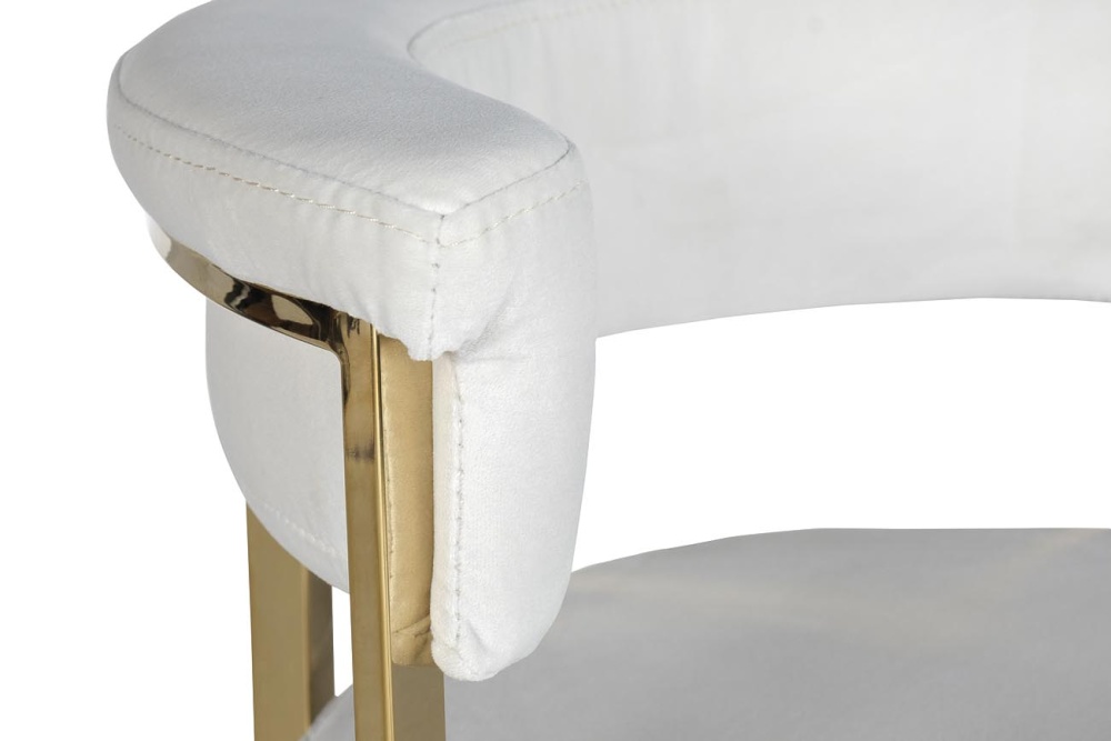 Стул барный велюр светло-серый/золото GY-B8216GOLD-LG